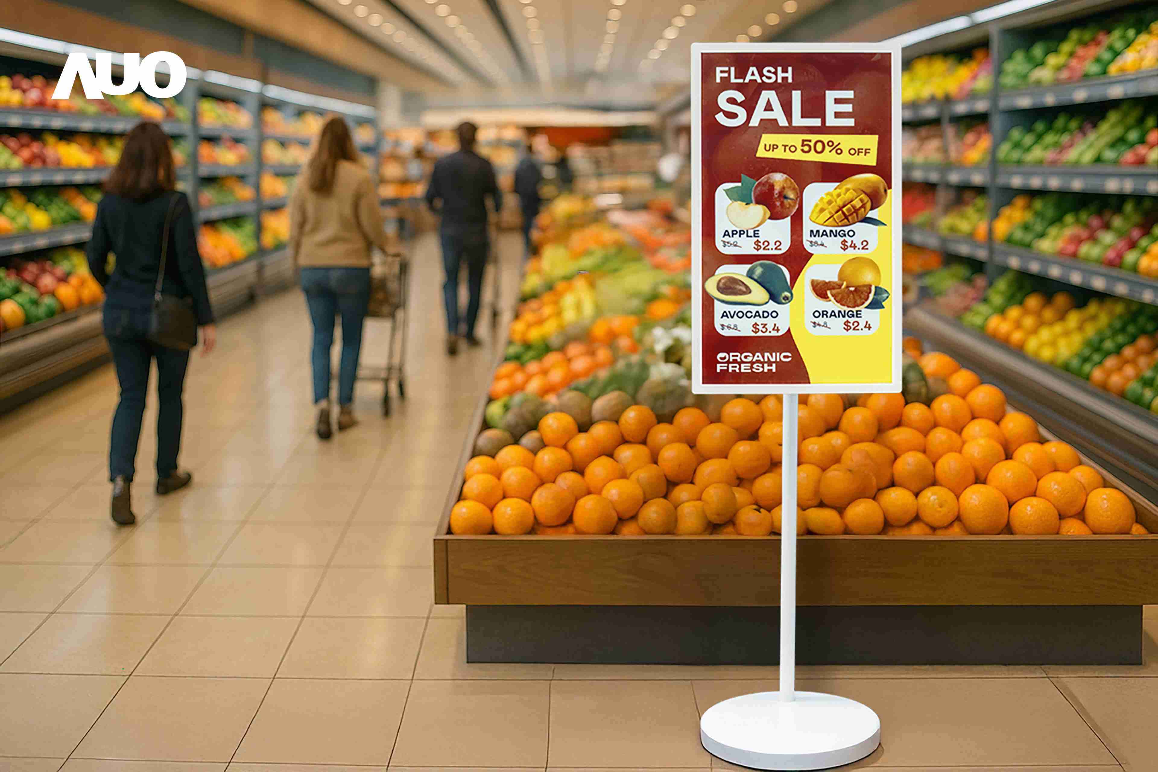 达擎首亮相低功耗、、、、全彩的〝aecoPost电子纸解决方案〞，，，，仅在更新画面时需要微量的电力驱动，，无需布建电线的便捷设计，，，，使其可灵活应用、、、、随意置放，，，，并可透过云端或行动装置app，，轻松管理及排程广告内容，，，，晋升店头营销利器。。